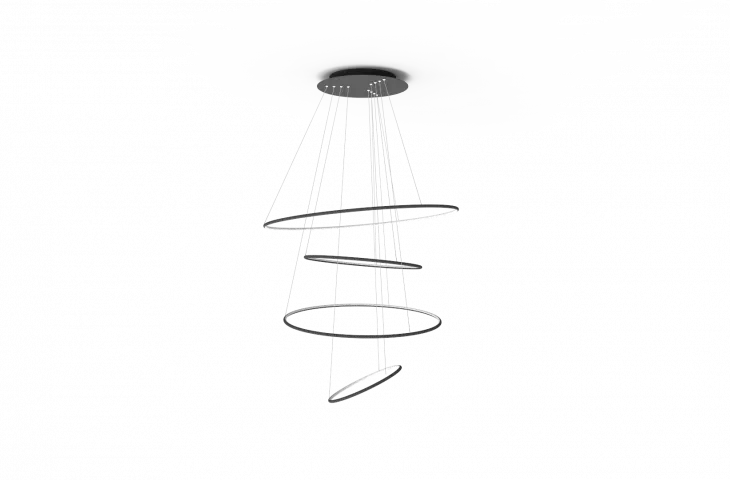 Lampa LEDOWE OKRĘGI, czarna