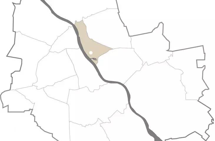 Location on the map of Warsaw