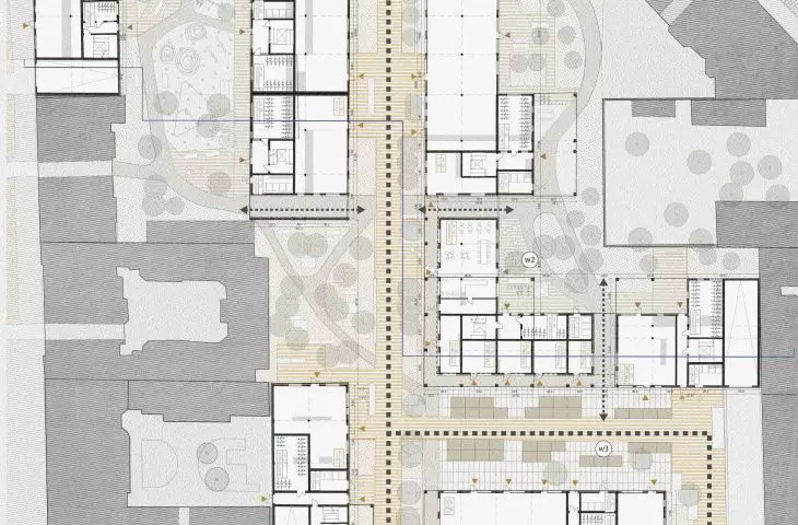 Plan of the designed buildings
