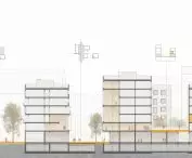 Cross-section of the designed buildings