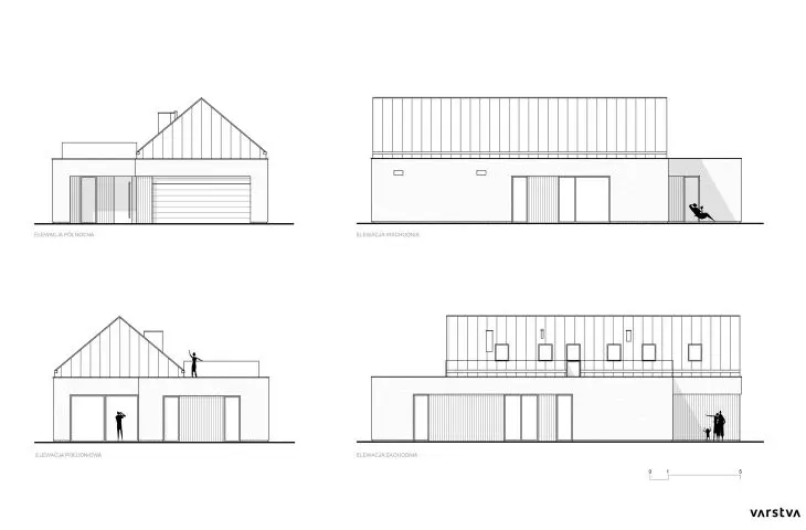 House in Tychy, elevations
