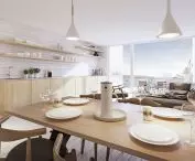 Interior of the kitchen, sea view