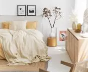 Wood, rattan and linen