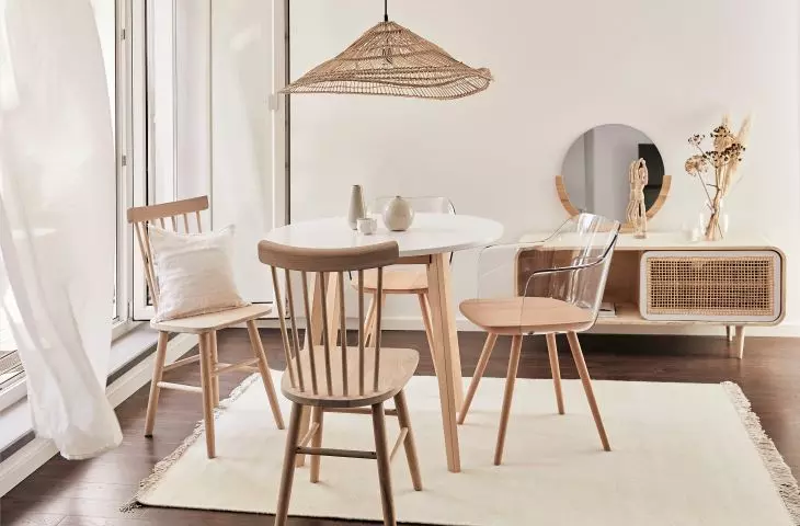 Living room interior with natural accessories
