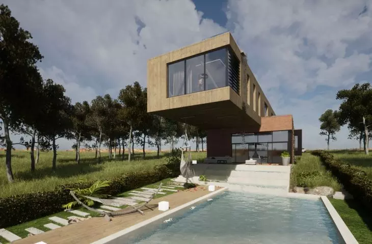 Waterfall house design