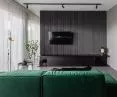 Living room and green sofa