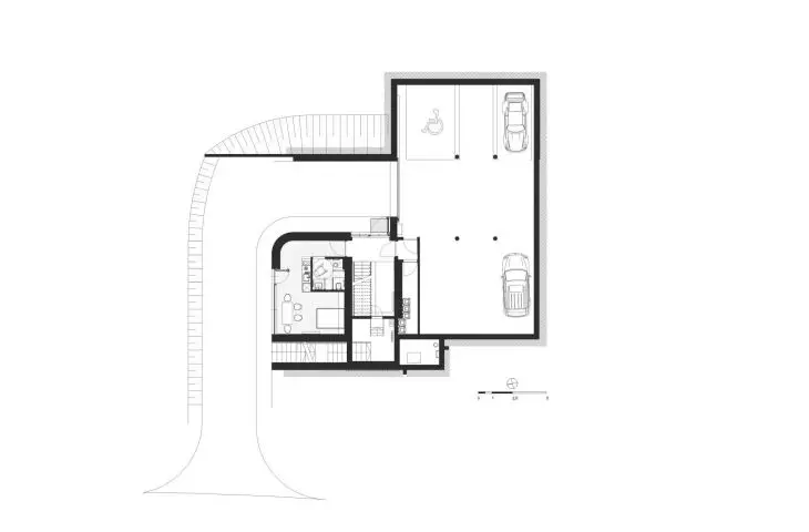 plan of level -1, underground parking in the second building