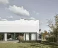 House in Lomianki, white roof with membrane