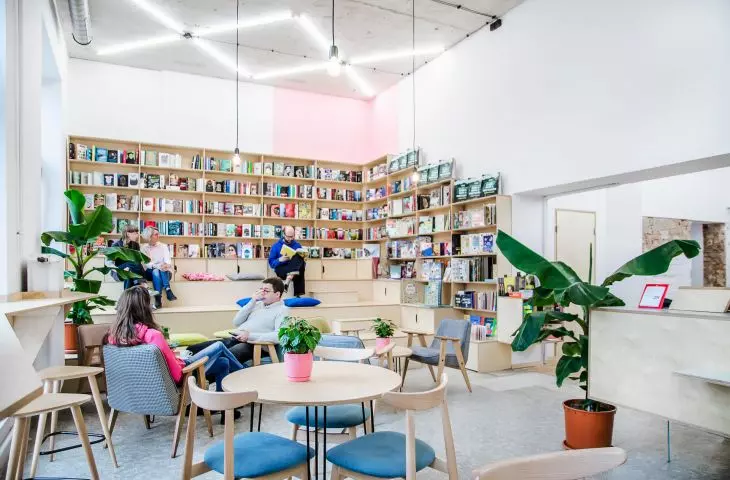 bright interior of the cafe