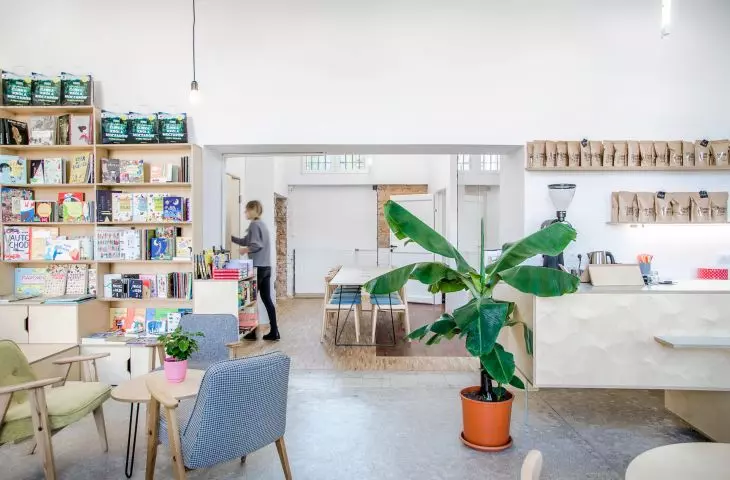 cafe with a bookstore