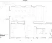 floor plan of the café after reconstruction