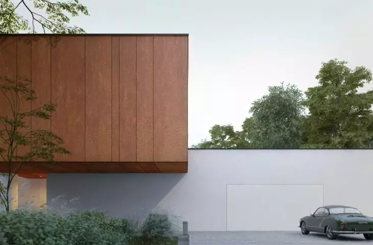 Dom K02, beton i corten