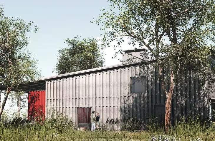 The house will be made of wooden construction with a ventilated roof to protect the building from overheating