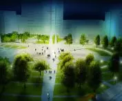 visualization, view of the Monument to Fallen Shipyard Workers