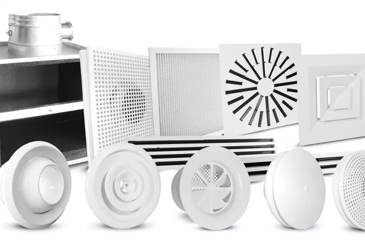 Anemostats, diffusers, boxes