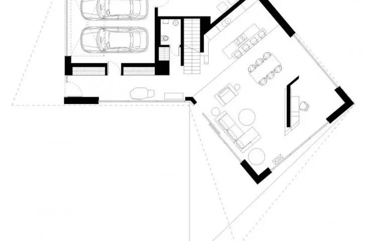 RE: TRIANGLE HOUSE, first floor plan