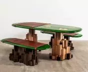 Ini Archibong used American cherry, American red oak and thermally modified red oak in the design
