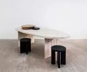 Stammtisch table and seats, design: Sebastian Herkner 