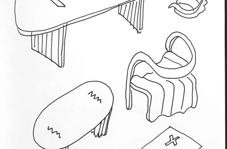 Humble Administrator's Chair and Table design sketch, proj.: Studio Swine