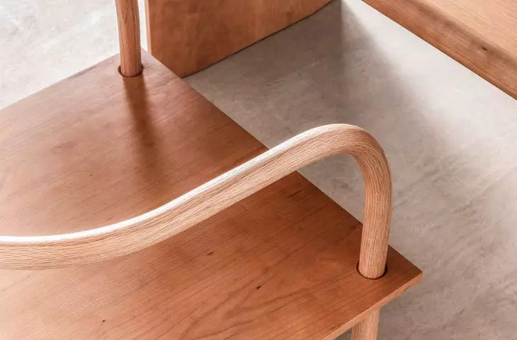 Studio Swine used American red oak and cherry in the design