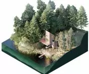 Budynek znajduje się nad jeziorem