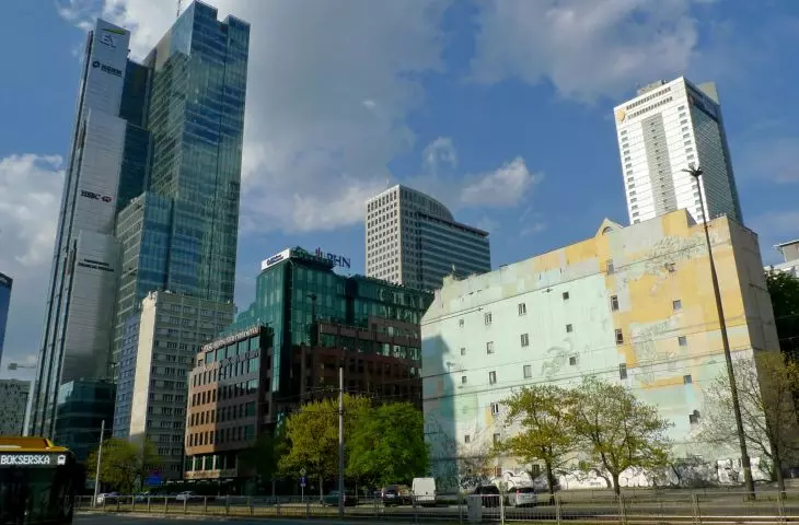 od lewej: Q22, Rondo I, Warsaw Financial Center, hotel InterContinental