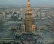 Pałac Kultury i Nauki, widok z jednego z apartamentów w wieżowcu Złota 44
