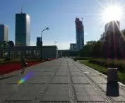 A view of the western part of downtown Warsaw, July 2020