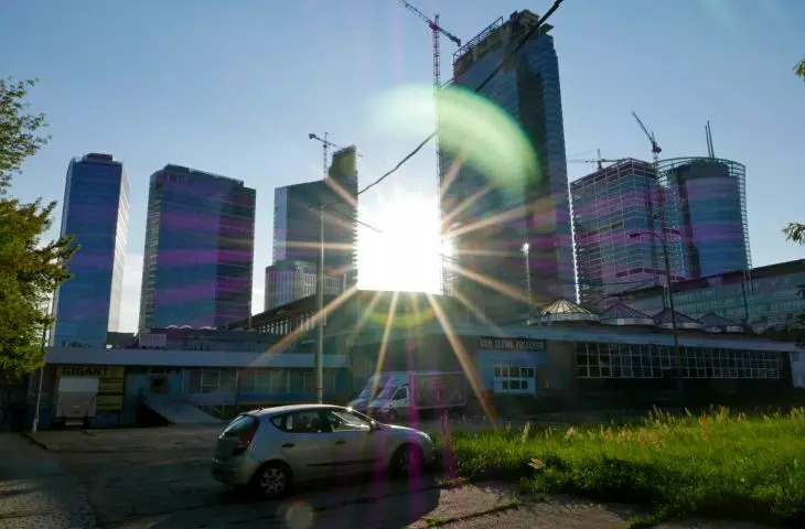 View towards Daszyńskiego Roundabout, July 2020