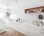 Beauty salon in Kolobrzeg, the interior is dominated by whites