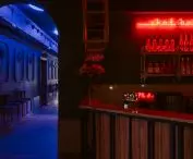 na końcu korytarza mieści się shot bar