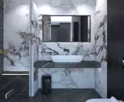 Marble in the interior of the bathroom