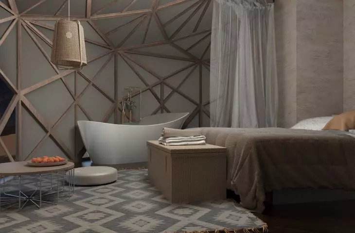 Wnętrze antresoli domku typu vip