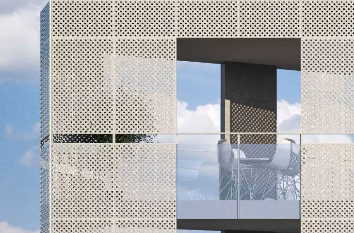 Multi-family building in Poznań, corner detail