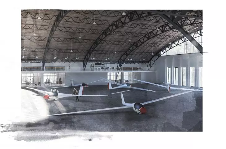 Interior of the aircraft hangar