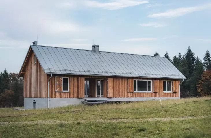 The building has a gabled roof 