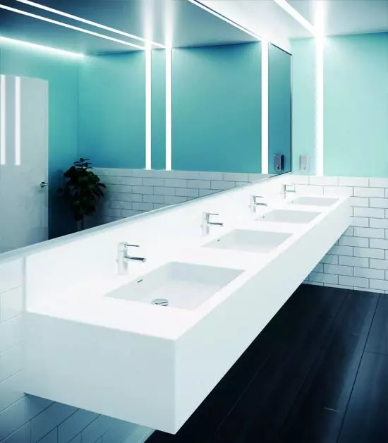 Produkty z&nbsp;linii Laufen Bespoke wykonane z&nbsp;materiału Solid Surface