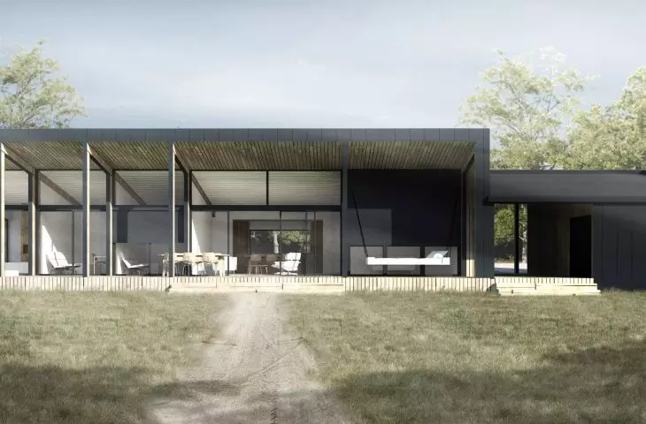 House with flat roof