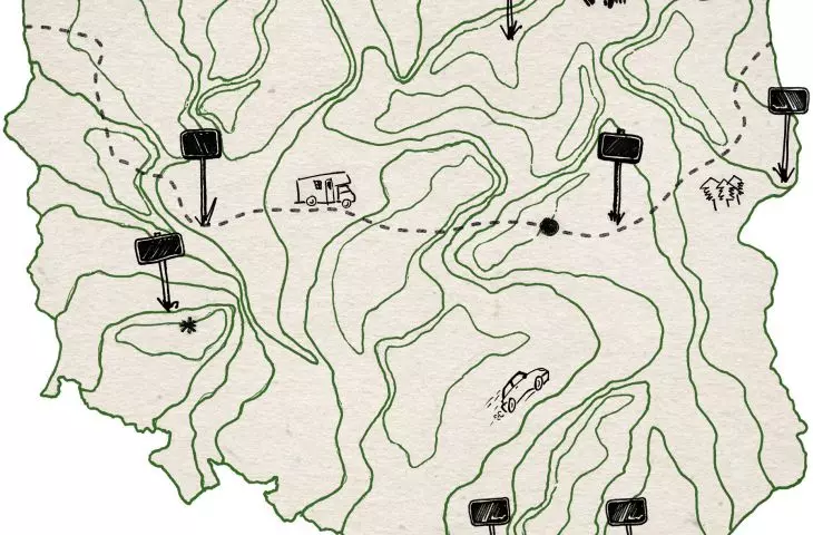 mapa miejsc, z których nagrane zostały podcasty