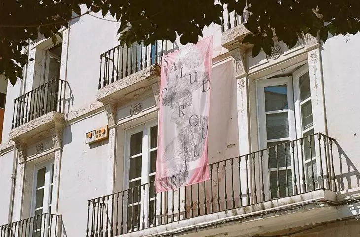The flags were deployed between the city's installations