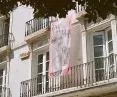 The flags were deployed between the city's installations