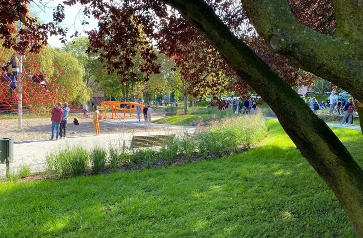 View of the rope park in the Central Park in Gdynia