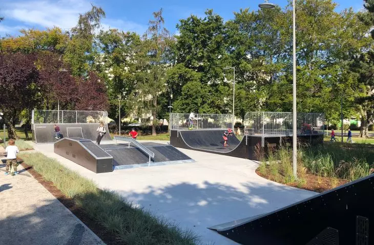 Skatepark in Central Park in Gdynia