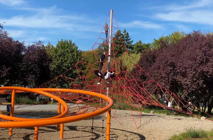 Rope park in Central Park in Gdynia