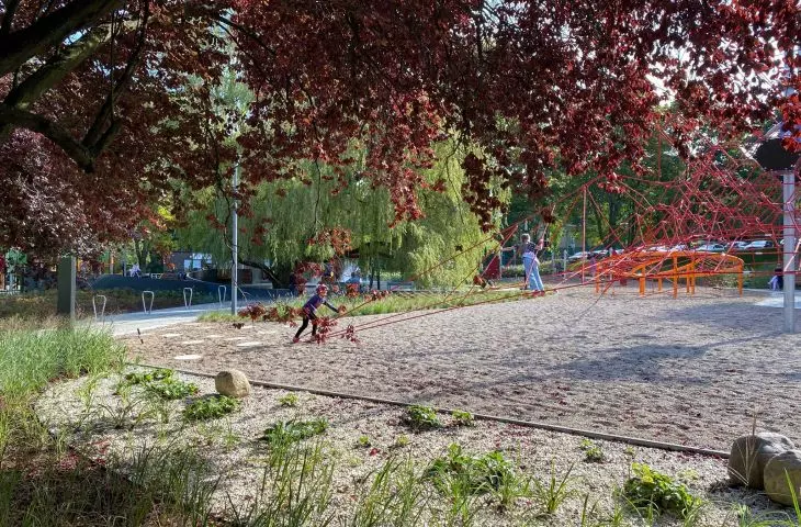 Rope park in Central Park in Gdynia