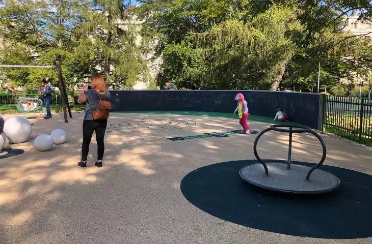 Playground in Central Park in Gdynia 
