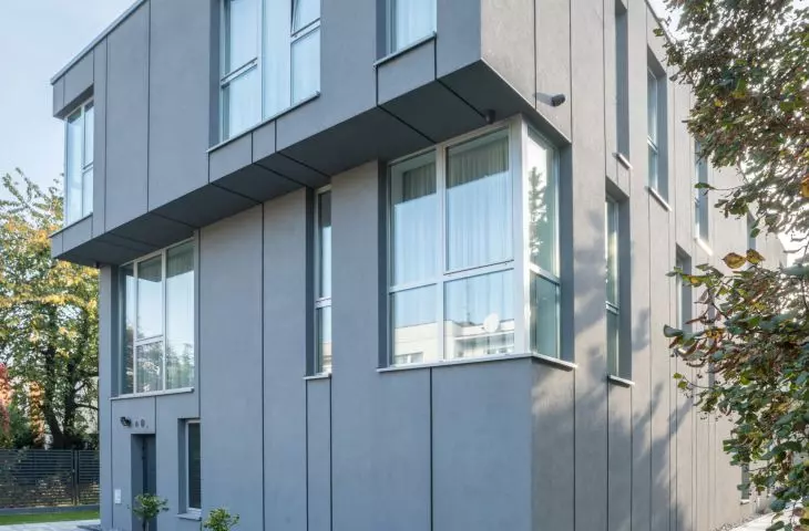 house is covered with concrete 
