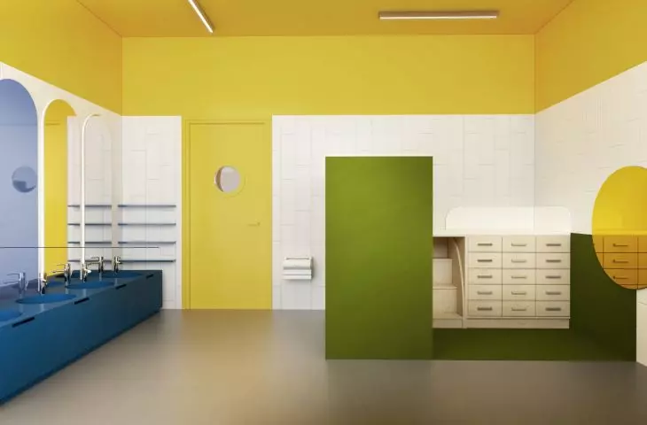 Bathroom in a nursery and kindergarten in Dabrowa Gornicza