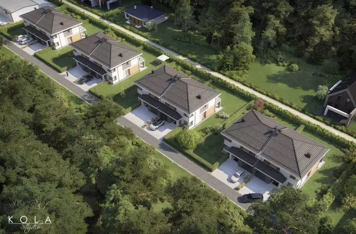 Rzuty 3d osiedli bliźniaków