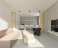 individual spaces are divided by sliding walls
